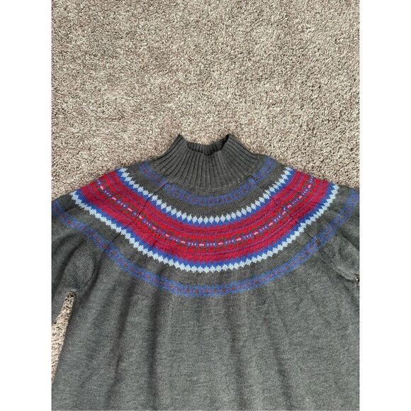 Lane Bryant Turtleneck Fair Isle Sweater Dress Gray Pink Aztec Plus Size 26/28 - Picture 7 of 12